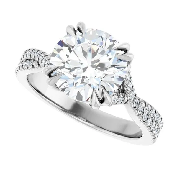 Double Claw-Prong Solitaire Criss-Cross Engagement Ring Image 5 JF Jones Jewelers Rochester, NY