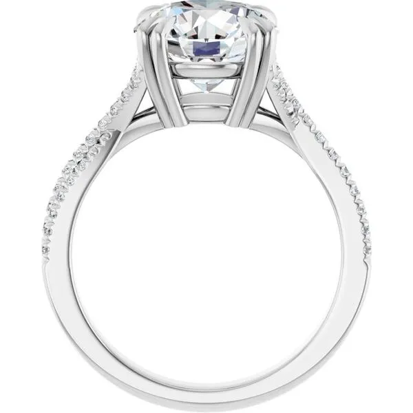 Double Claw-Prong Solitaire Criss-Cross Engagement Ring Image 2 Vulcan's Forge LLC KANSAS CITY, MO