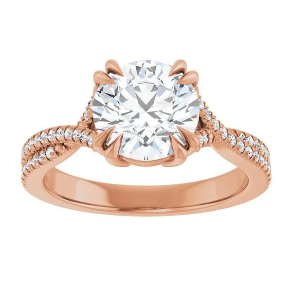 Double Claw-Prong Solitaire Criss-Cross Engagement Ring Image 3 Stuart Benjamin & Co. Jewelry Designs San Diego, CA