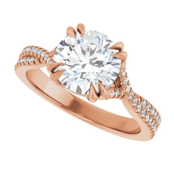 Double Claw-Prong Solitaire Criss-Cross Engagement Ring Image 5 Stuart Benjamin & Co. Jewelry Designs San Diego, CA