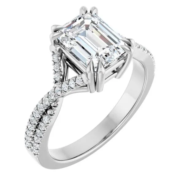 Double Claw-Prong Solitaire Criss-Cross Engagement Ring Jimmy Smith Jewelers Decatur, AL