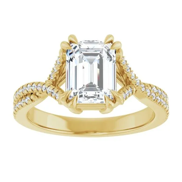 Double Claw-Prong Solitaire Criss-Cross Engagement Ring Image 3 Vulcan's Forge LLC KANSAS CITY, MO