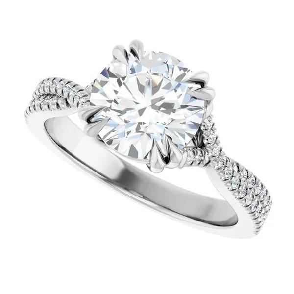 Double Claw-Prong Solitaire Criss-Cross Engagement Ring Image 5 J. West Jewelers Round Rock, TX