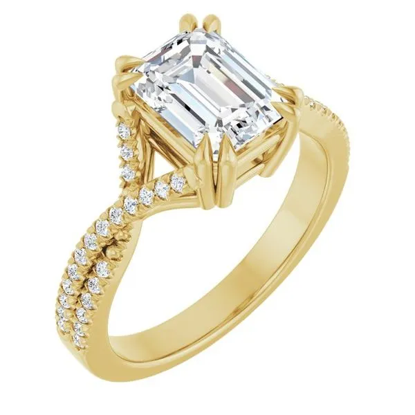 Double Claw-Prong Solitaire Criss-Cross Engagement Ring Northwood Jewelers Northwood, OH
