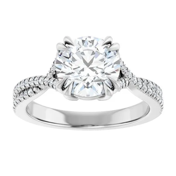 Double Claw-Prong Solitaire Criss-Cross Engagement Ring Image 3 Don's Jewelry & Design Washington, IA