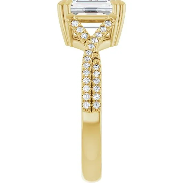 Double Claw-Prong Solitaire Criss-Cross Engagement Ring Image 4 Don's Jewelry & Design Washington, IA