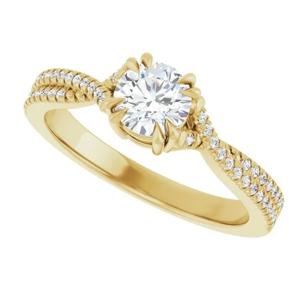 Double Claw-Prong Solitaire Criss-Cross Engagement Ring Image 5 J. West Jewelers Round Rock, TX