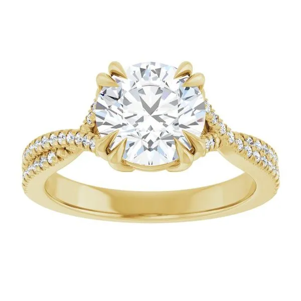 Double Claw-Prong Solitaire Criss-Cross Engagement Ring Image 3 JF Jones Jewelers Rochester, NY