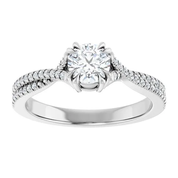 Double Claw-Prong Solitaire Criss-Cross Engagement Ring Image 3 J. Thomas Jewelers Rochester Hills, MI