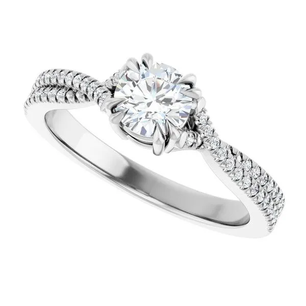 Double Claw-Prong Solitaire Criss-Cross Engagement Ring Image 5 Stuart Benjamin & Co. Jewelry Designs San Diego, CA
