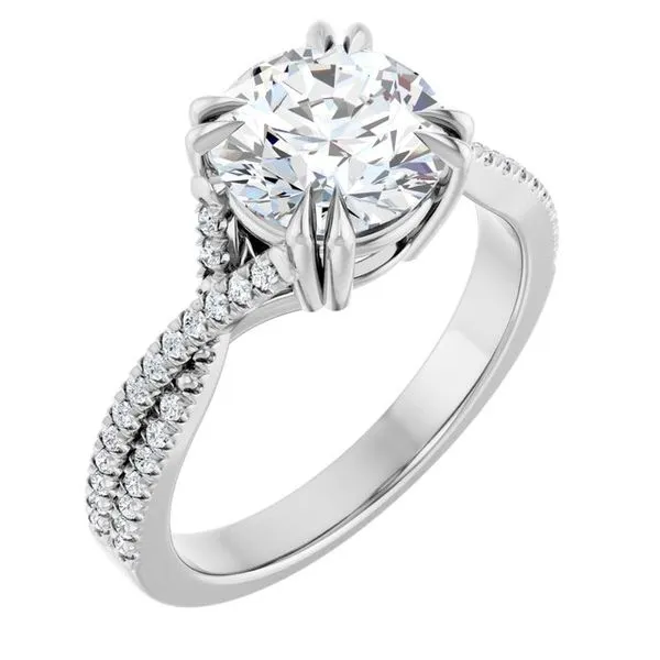 Double Claw-Prong Solitaire Criss-Cross Engagement Ring Stuart Benjamin & Co. Jewelry Designs San Diego, CA