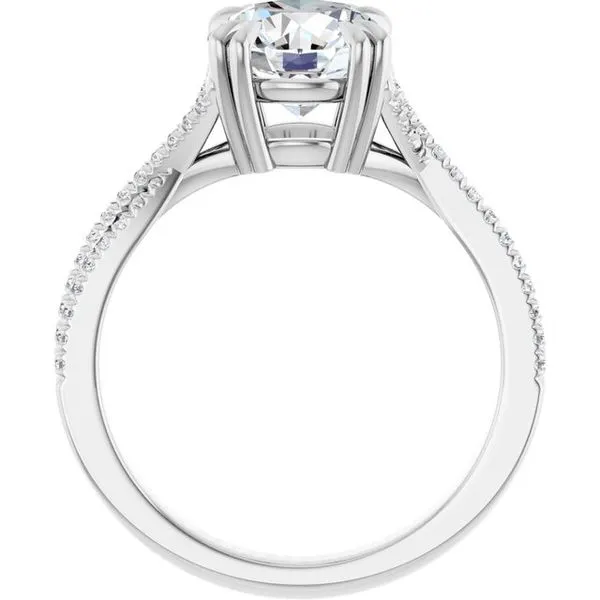 Double Claw-Prong Solitaire Criss-Cross Engagement Ring Image 2 Stuart Benjamin & Co. Jewelry Designs San Diego, CA
