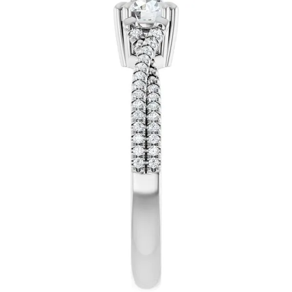 Double Claw-Prong Solitaire Criss-Cross Engagement Ring Image 4 Michael Szwed Jewelers Longmeadow, MA