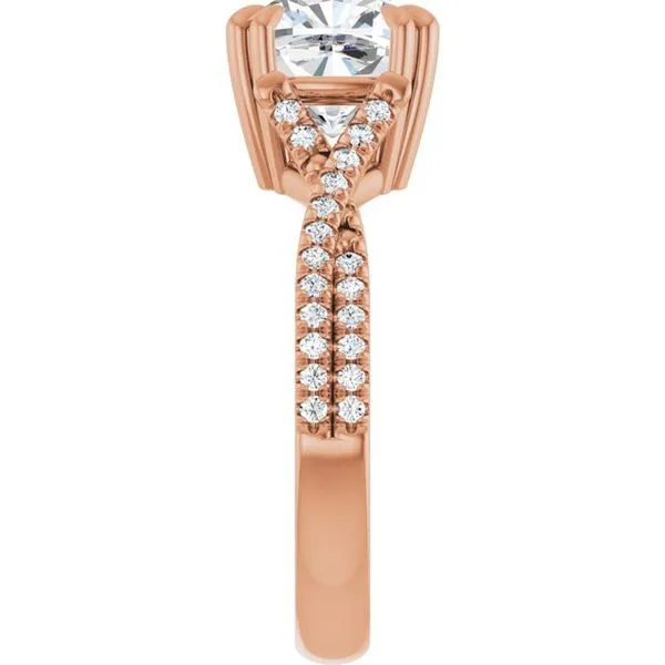 Double Claw-Prong Solitaire Criss-Cross Engagement Ring Image 4 Mark Jewellers La Crosse, WI