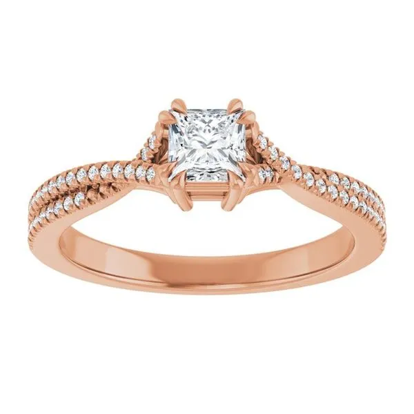 Double Claw-Prong Solitaire Criss-Cross Engagement Ring Image 3 Vulcan's Forge LLC KANSAS CITY, MO