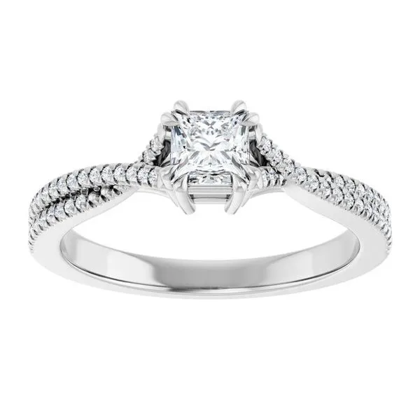 Double Claw-Prong Solitaire Criss-Cross Engagement Ring Image 3 Don's Jewelry & Design Washington, IA