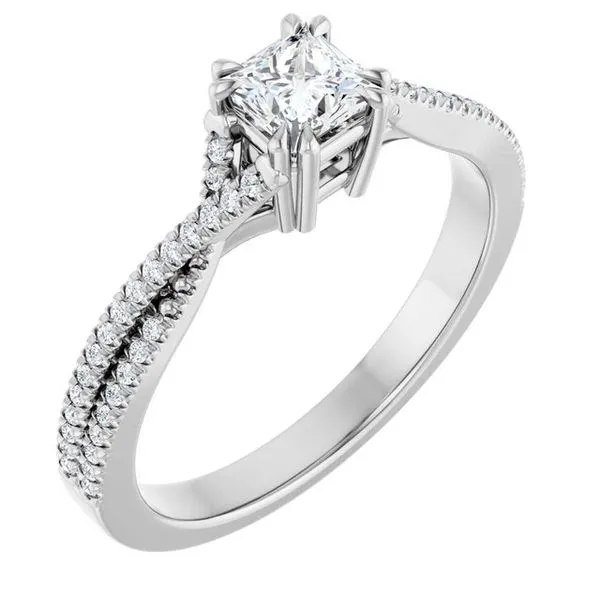 Double Claw-Prong Solitaire Criss-Cross Engagement Ring JF Jones Jewelers Rochester, NY
