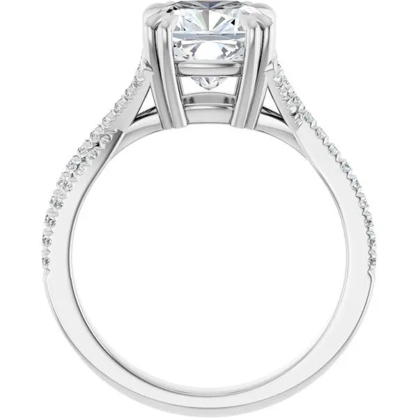 Double Claw-Prong Solitaire Criss-Cross Engagement Ring Image 2 JF Jones Jewelers Rochester, NY