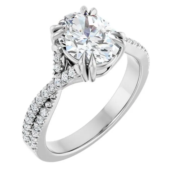 Double Claw-Prong Solitaire Criss-Cross Engagement Ring Clater Jewelers Louisville, KY