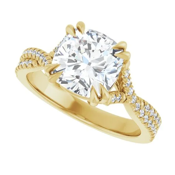 Double Claw-Prong Solitaire Criss-Cross Engagement Ring Image 5 JF Jones Jewelers Rochester, NY