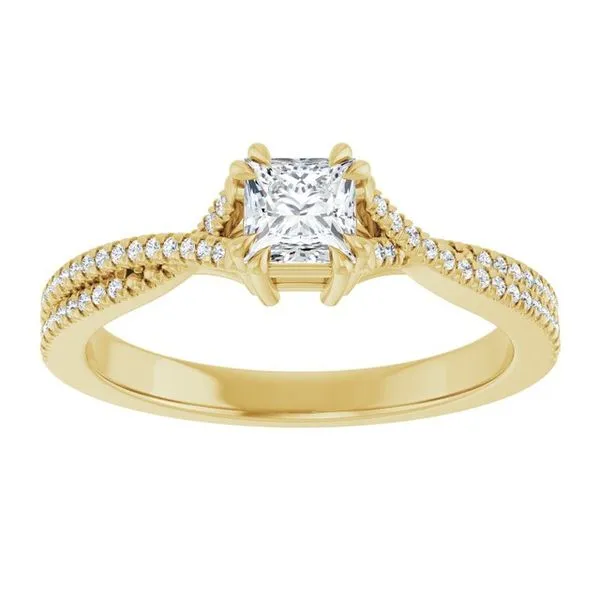 Double Claw-Prong Solitaire Criss-Cross Engagement Ring Image 3 J. Thomas Jewelers Rochester Hills, MI