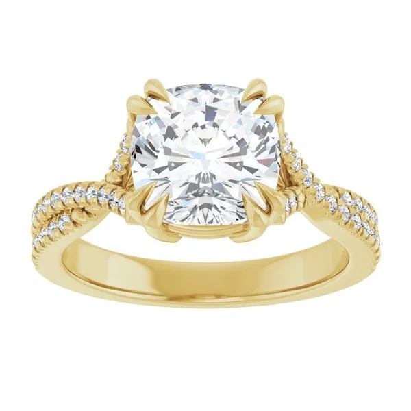 Double Claw-Prong Solitaire Criss-Cross Engagement Ring Image 3 Vulcan's Forge LLC KANSAS CITY, MO