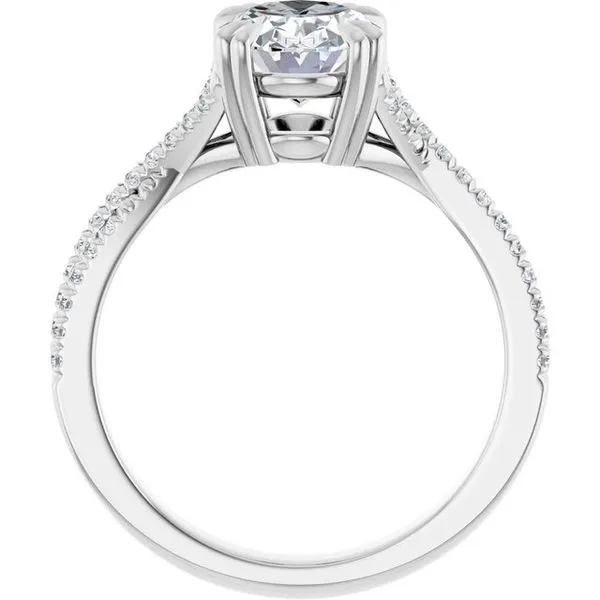 Double Claw-Prong Solitaire Criss-Cross Engagement Ring Image 2 Arezzo Jewelers Elmwood Park, IL
