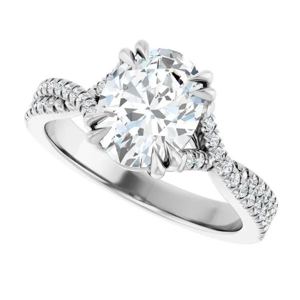 Double Claw-Prong Solitaire Criss-Cross Engagement Ring Image 5 Arezzo Jewelers Elmwood Park, IL