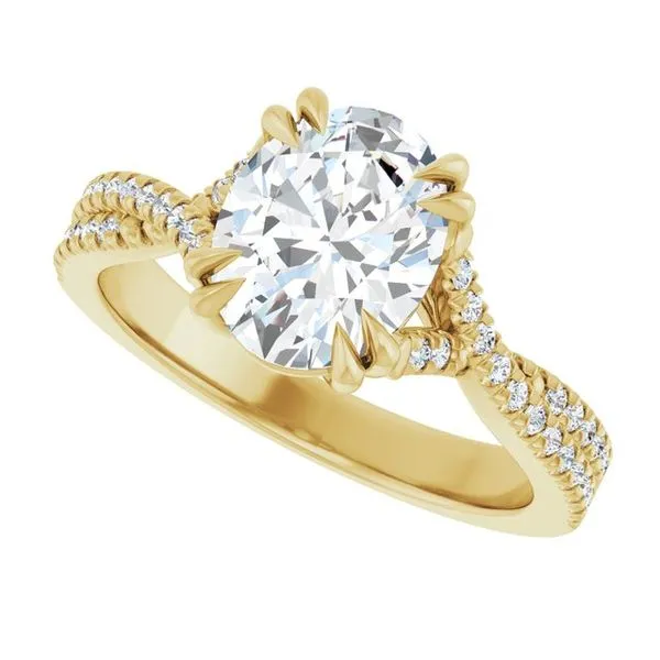 Double Claw-Prong Solitaire Criss-Cross Engagement Ring Image 5 JF Jones Jewelers Rochester, NY