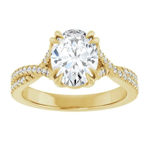 Double Claw-Prong Solitaire Criss-Cross Engagement Ring Image 3 Don's Jewelry & Design Washington, IA