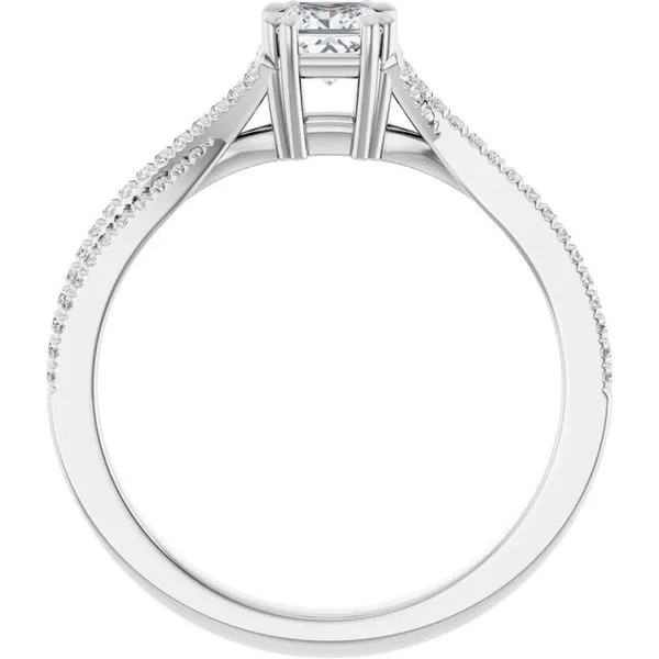 Double Claw-Prong Solitaire Criss-Cross Engagement Ring Image 2 J. West Jewelers Round Rock, TX