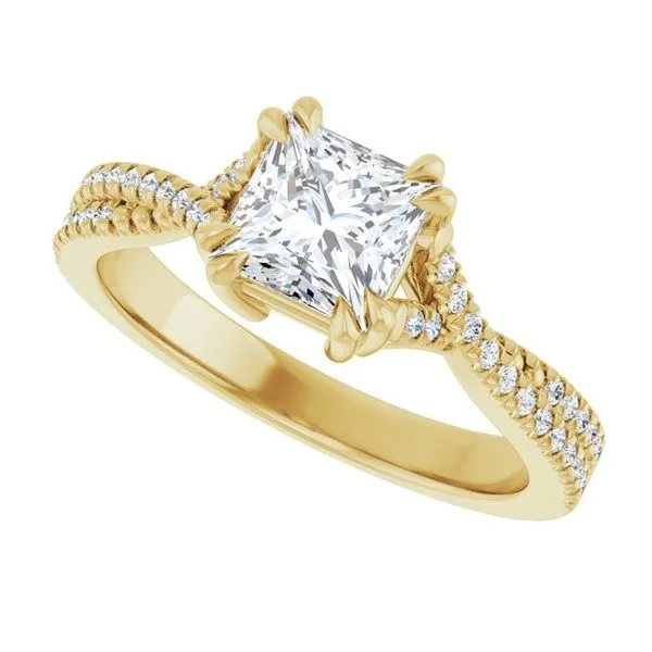 Double Claw-Prong Solitaire Criss-Cross Engagement Ring Image 5 J. West Jewelers Round Rock, TX