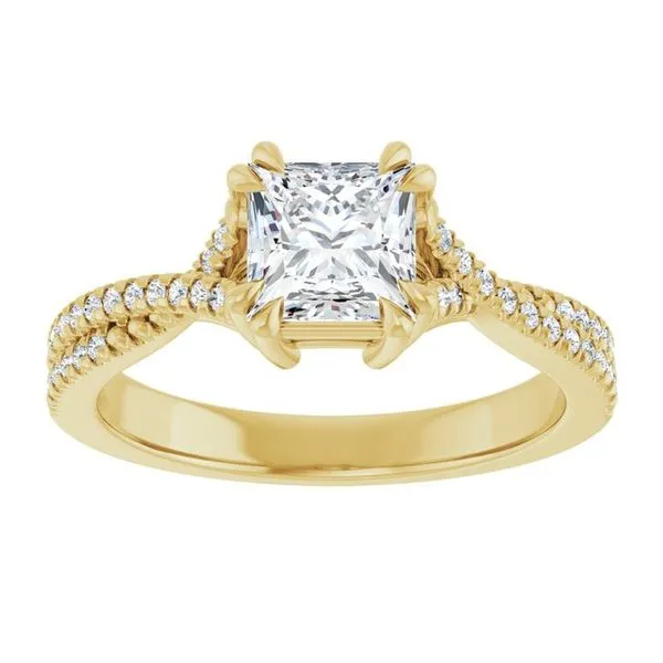 Double Claw-Prong Solitaire Criss-Cross Engagement Ring Image 3 Mark Jewellers La Crosse, WI