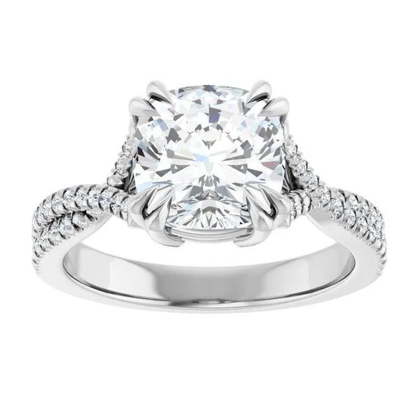 Double Claw-Prong Solitaire Criss-Cross Engagement Ring Image 3 J. West Jewelers Round Rock, TX