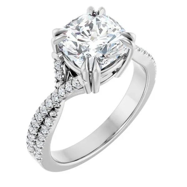 Double Claw-Prong Solitaire Criss-Cross Engagement Ring Arezzo Jewelers Elmwood Park, IL