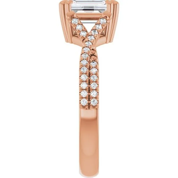 Double Claw-Prong Solitaire Criss-Cross Engagement Ring Image 4 Arezzo Jewelers Elmwood Park, IL