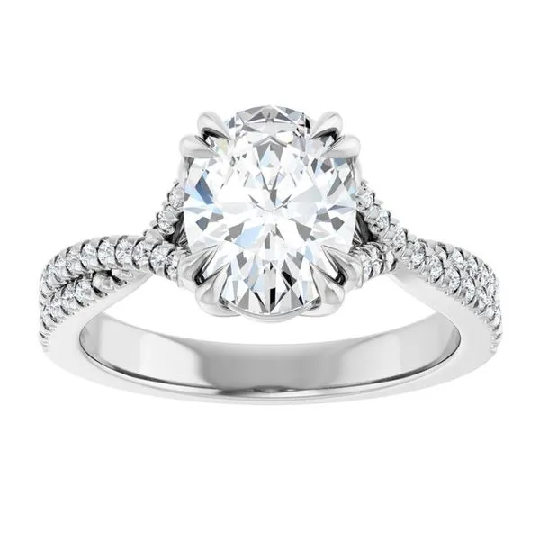 Double Claw-Prong Solitaire Criss-Cross Engagement Ring Image 3 Don's Jewelry & Design Washington, IA