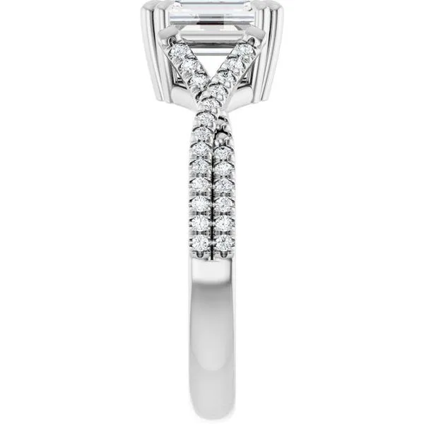 Double Claw-Prong Solitaire Criss-Cross Engagement Ring Image 4 Raleigh Diamond Fine Jewelry Raleigh, NC