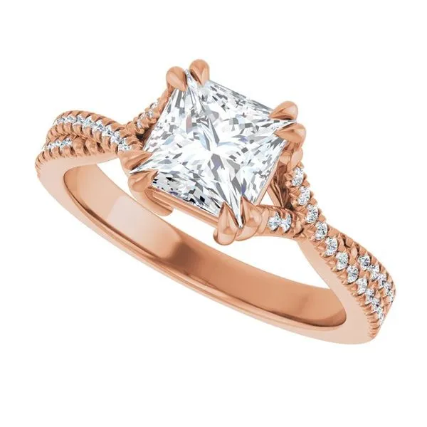 Double Claw-Prong Solitaire Criss-Cross Engagement Ring Image 5 Vulcan's Forge LLC KANSAS CITY, MO