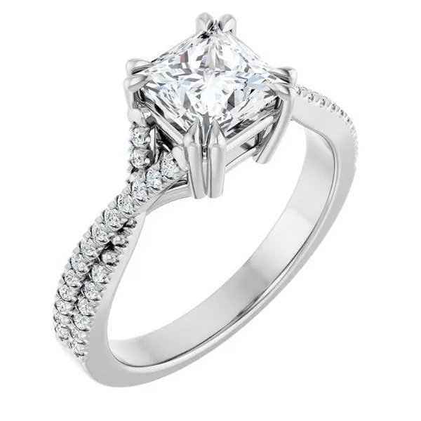 Double Claw-Prong Solitaire Criss-Cross Engagement Ring J. Thomas Jewelers Rochester Hills, MI