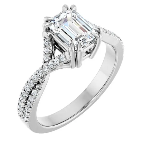 Double Claw-Prong Solitaire Criss-Cross Engagement Ring Don's Jewelry & Design Washington, IA