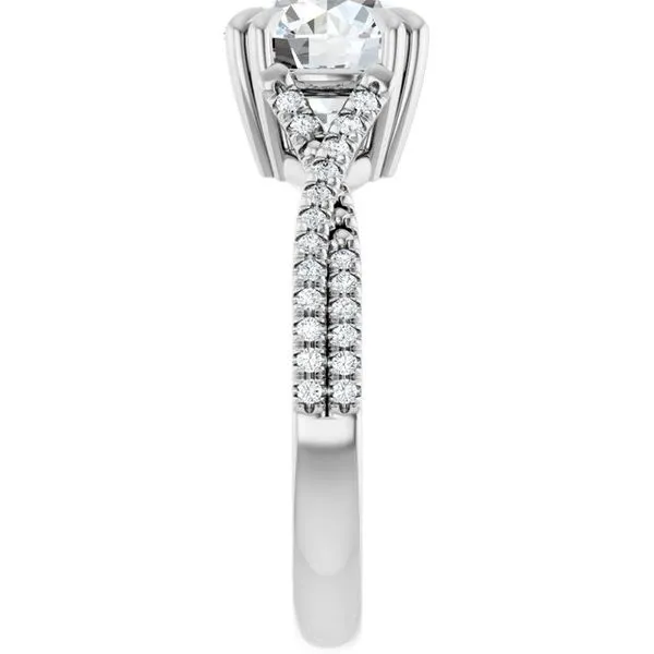 Double Claw-Prong Solitaire Criss-Cross Engagement Ring Image 4 Shipley's Fine Jewelry Hampstead, MD