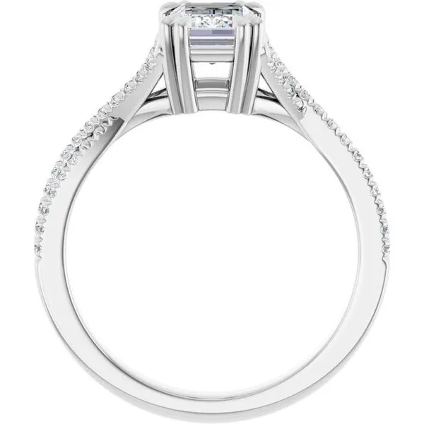 Double Claw-Prong Solitaire Criss-Cross Engagement Ring Image 2 Arezzo Jewelers Elmwood Park, IL