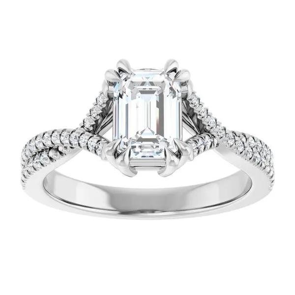Double Claw-Prong Solitaire Criss-Cross Engagement Ring Image 3 Arezzo Jewelers Elmwood Park, IL