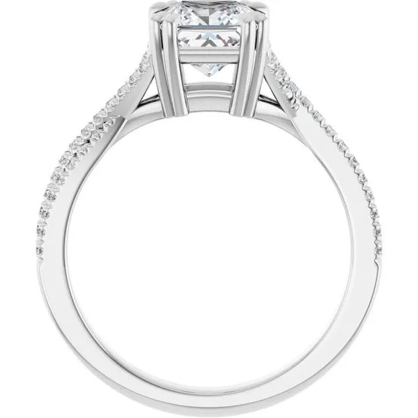 Double Claw-Prong Solitaire Criss-Cross Engagement Ring Image 2 Michael Szwed Jewelers Longmeadow, MA