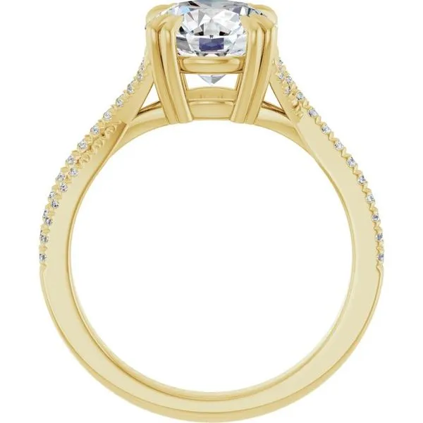 Double Claw-Prong Solitaire Criss-Cross Engagement Ring Image 2 Michael Szwed Jewelers Longmeadow, MA