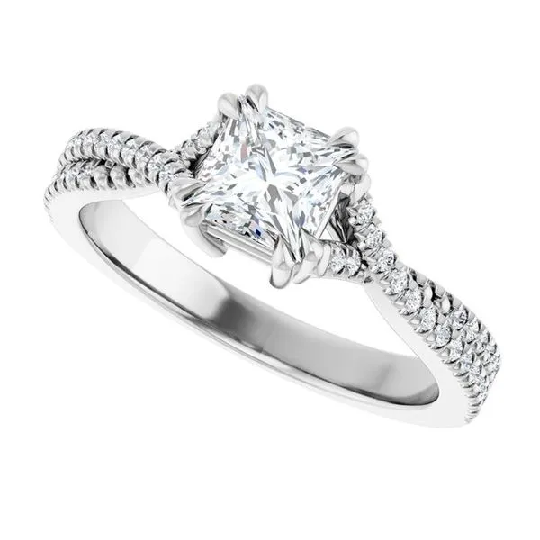 Double Claw-Prong Solitaire Criss-Cross Engagement Ring Image 5 Mark Jewellers La Crosse, WI