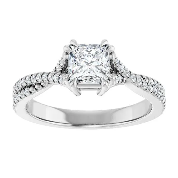 Double Claw-Prong Solitaire Criss-Cross Engagement Ring Image 3 JF Jones Jewelers Rochester, NY