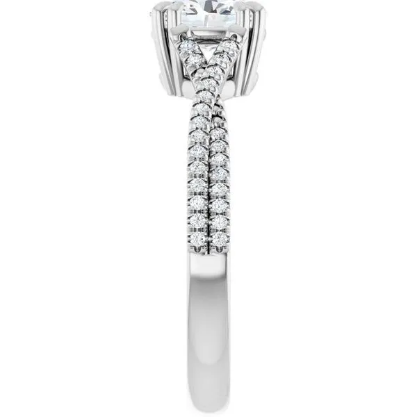 Double Claw-Prong Solitaire Criss-Cross Engagement Ring Image 4 J. West Jewelers Round Rock, TX