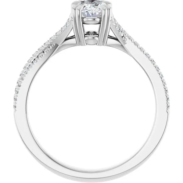 Double Claw-Prong Solitaire Criss-Cross Engagement Ring Image 2 Don's Jewelry & Design Washington, IA